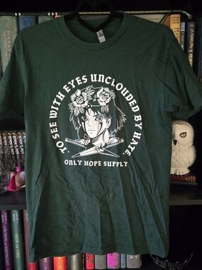 Next Level Apparel Dark Green Tee with White Print